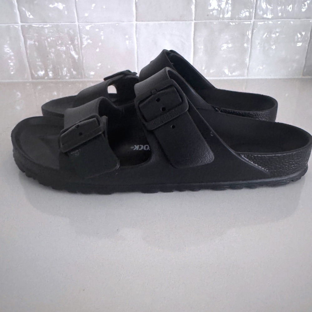 Birkenstock Arizona EVA Sandal Unisex 40 Black Double Strap Slide 9W/7M Casual - Picture 8 of 8
